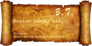 Bovics Teodózia névjegykártya